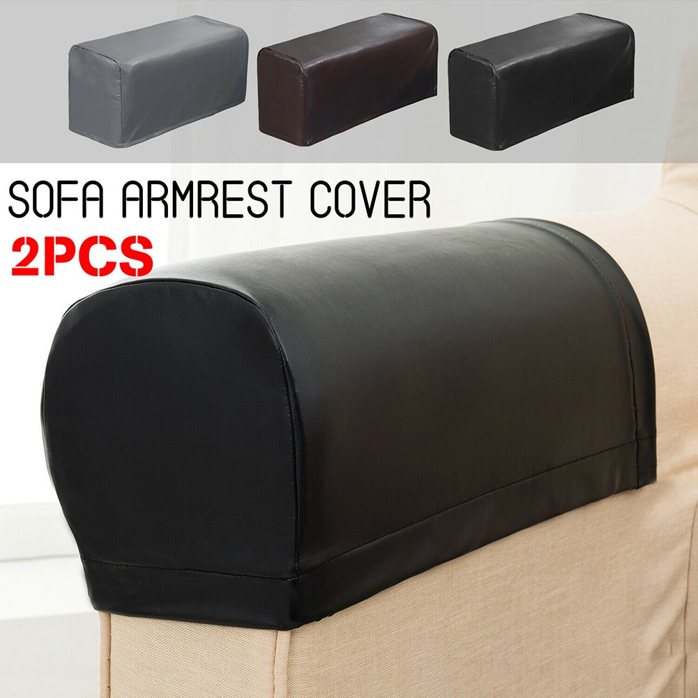 Nyligt 2 stk pu lædersofa armlæn beskytter beskyttere elastisk vandtæt til sofa stol arm