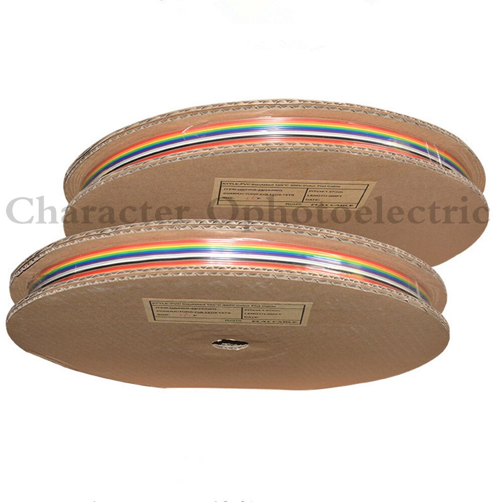 1M 3.3ft 40 Way 40 pin Flat Color Rainbow Ribbon IDC Cable Wire Rainbow Cable