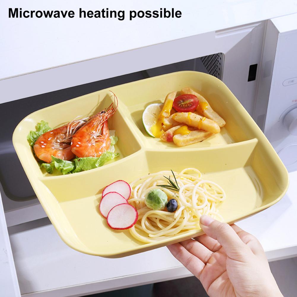 3-grids Divided Lunch Plate One Person Lunch Plate Rectangle Divided Dinner Tray Lunch Container Food Plate Bowl тарелки для еды