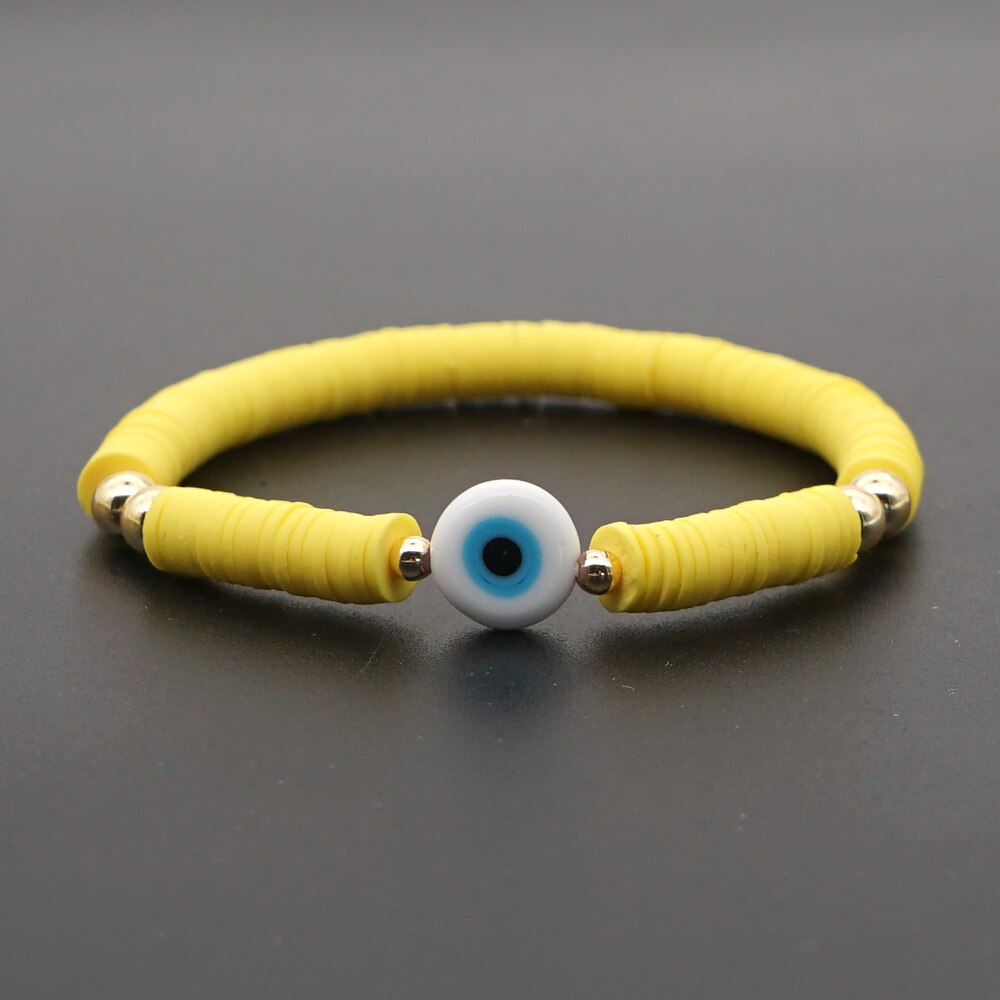 Go2Boho Evil Eye Armband Polymeer Klei Afrikaanse Armbanden Meisje Heishi Disc Kralen Ojo Turco Vrouwen Koppels Armband