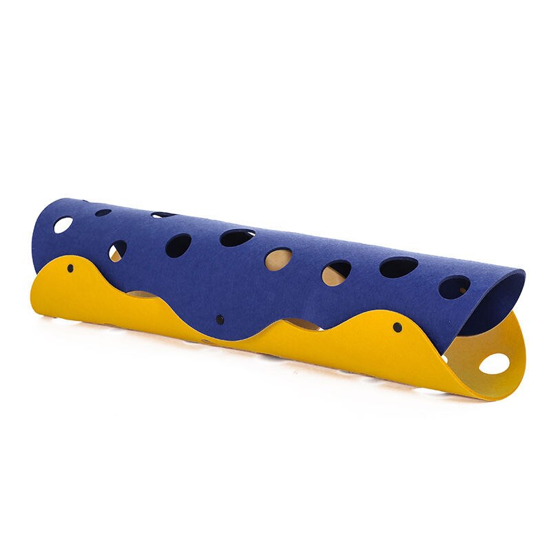 2 pièces de tunnel de bricolage pour chat, jouets pliables, tubes de nid pour petit chat: Yellow And Blue
