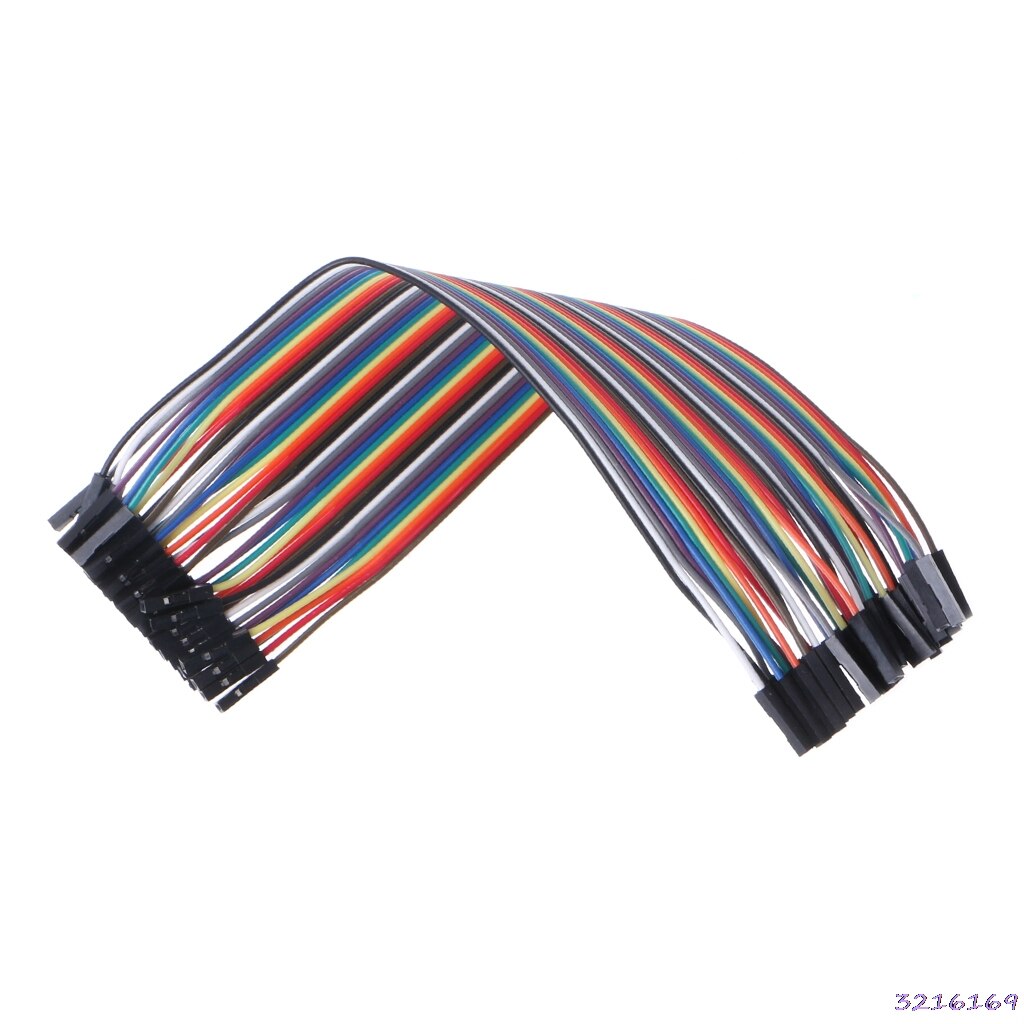 40 stk kabler mf / mm / ff jumper breadboard wire farverigt gpio bånd til diy kit