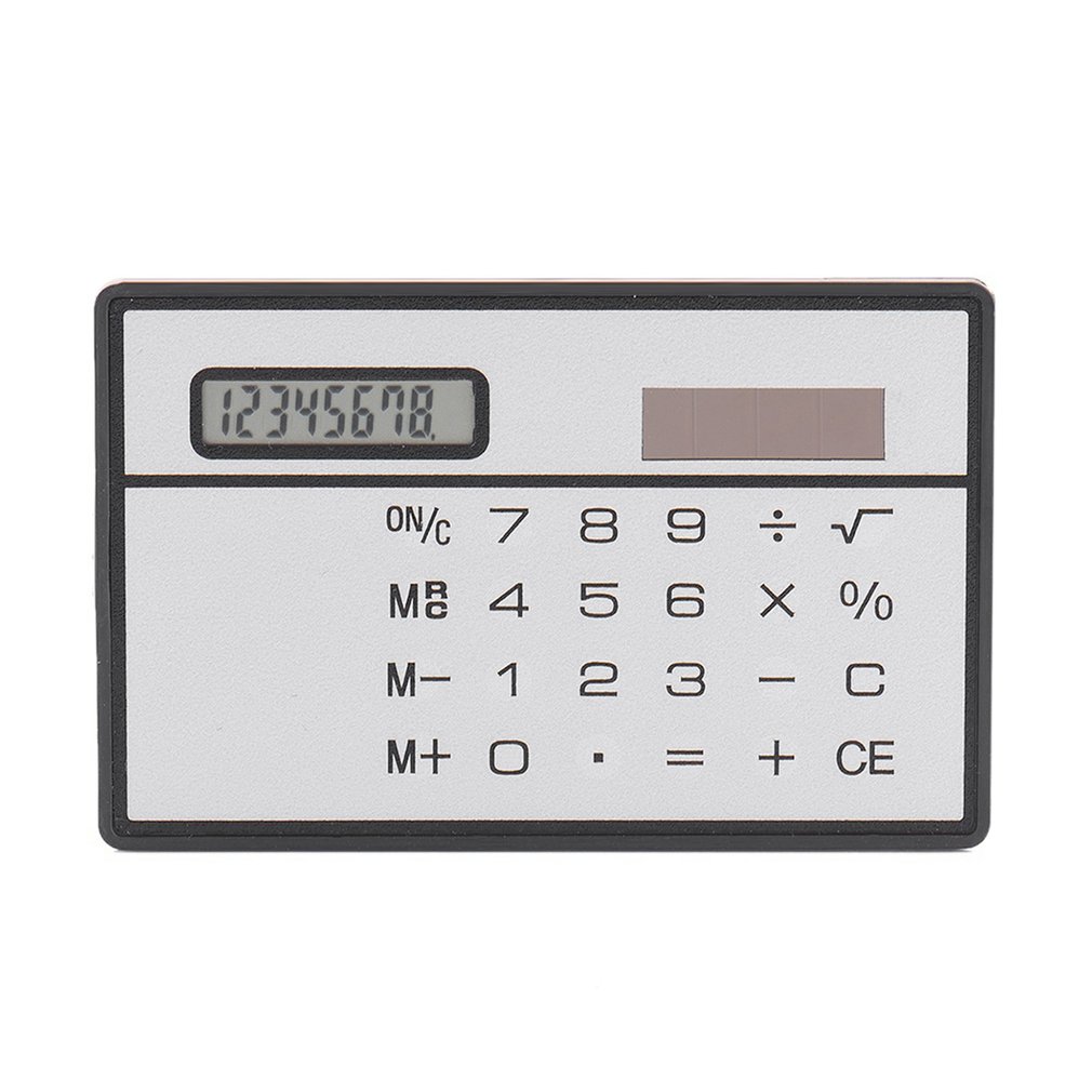 Calculadora de energia solar ultra fina de 8 dígitos com tela sensível ao toque design de cartão de crédito portátil mini calculadora para a escola de negócios