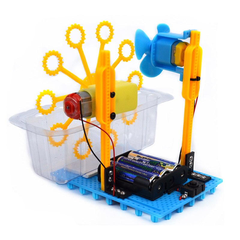 Electric Toy DIY Assembly Bubble Machine Homemade Bubble Machine Science Experiment Kit Science DIY Kit