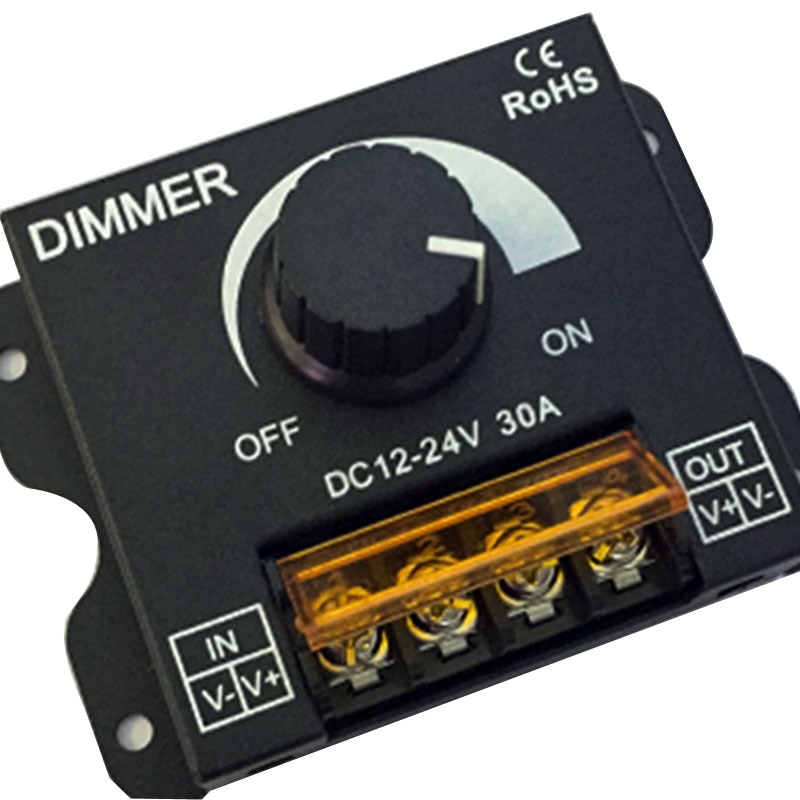 DC12V 24V LED Strip Light Single Color Dimmer 8A 30A 96W 360W Adjustable Brightness Rotating Switch LampTape Controller