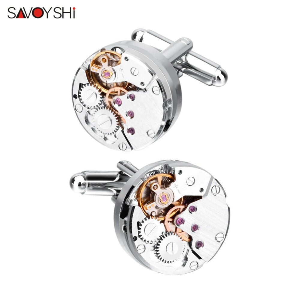 Savoyshi Classic Steampunk Manchetknopen Voor Heren Mechanische Horloge Shirt Manchetknopen Zakelijke Sieraden