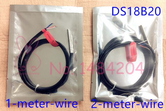 Waterproof DS18b20 Digital Temperature sensor 6mm*50mm Stainless Steel probe programmable ds 18b20 2m 1m 3m 5m