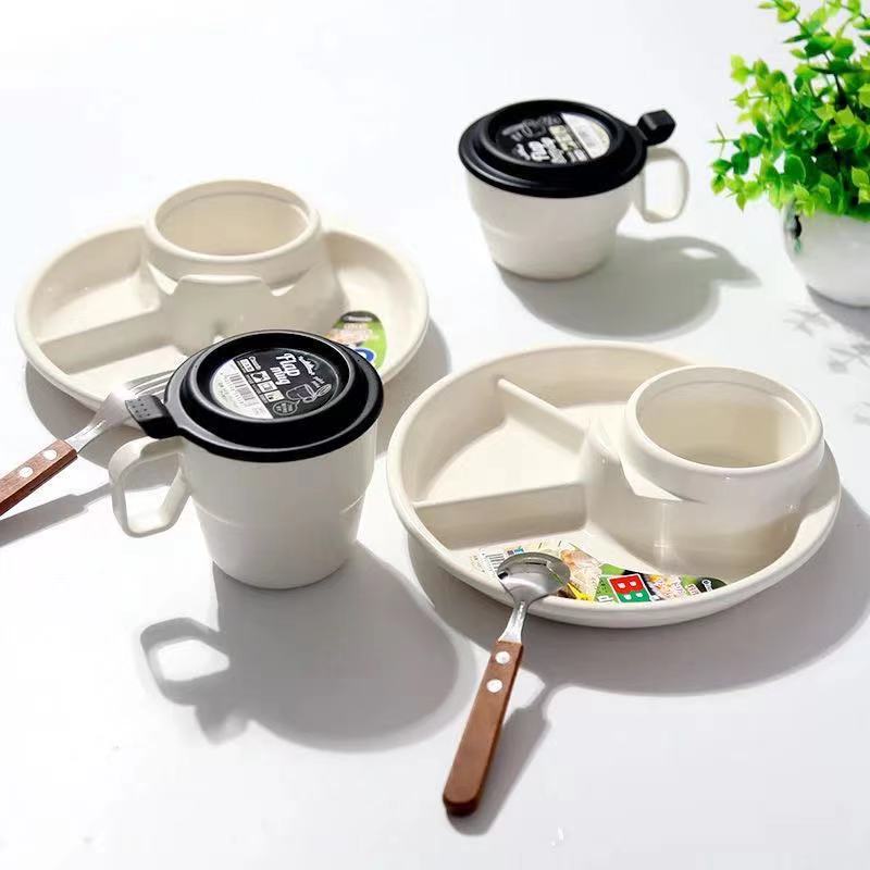 Re-Play Verdeeld Plaat Barbecue Snacks Lade Kids Servies Gerechten Veilig Pp Ronde 4 Suctions Gescheiden Voedsel