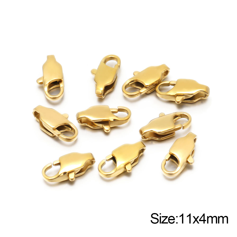 10 Stuks Rvs Polijsten Rechthoek Kreeft Sluitingen Haken Eindsluitingen Connectors Voor Diy Sieraden Maken Benodigdheden In Bulk: Black