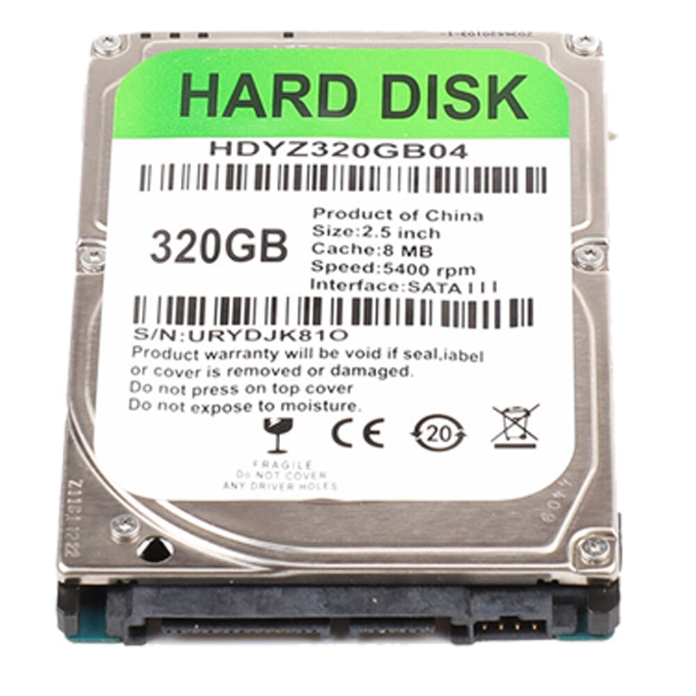Disque dur interne SATA III de 2.5 pouces, avec capacité de 80 go, 5400 go, 120 go, 160 go, 250 go, 320 go, 500 RPM, Original, pour ordinateur portable,: 320G