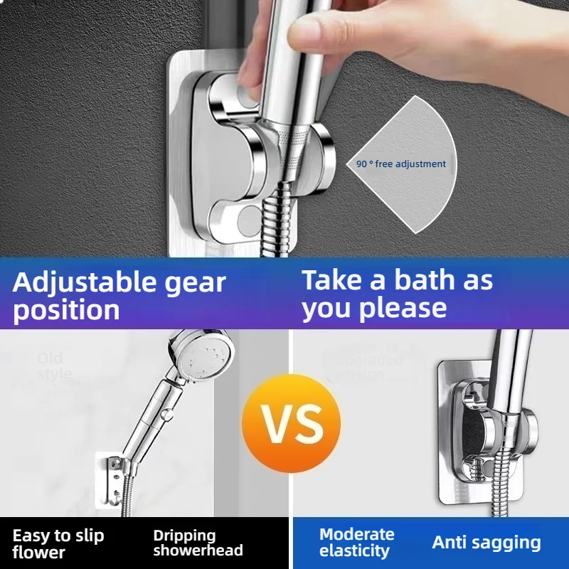 Self-Adhesive Shower Arm Head Holder Adjustable Wall Mounted Fixed Base Plate Bracket For Bathroom Accessories