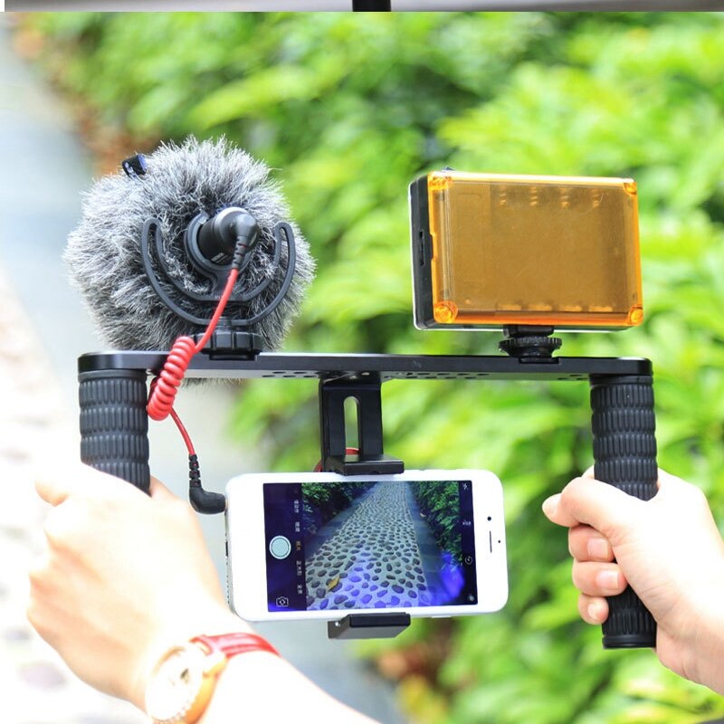 Handheld Stabilizer Stand Phone Cage Filmmaking Case Mobile Phone Photography Video Follow-Up Stand for iPhone Android