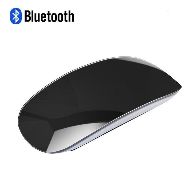 Bluetooth draadloze arc touch magic computermuis ergonomische optische 2-inch muis mini 3d slanke kantoor pc-muizen voor apple macbook laptop: Zwart