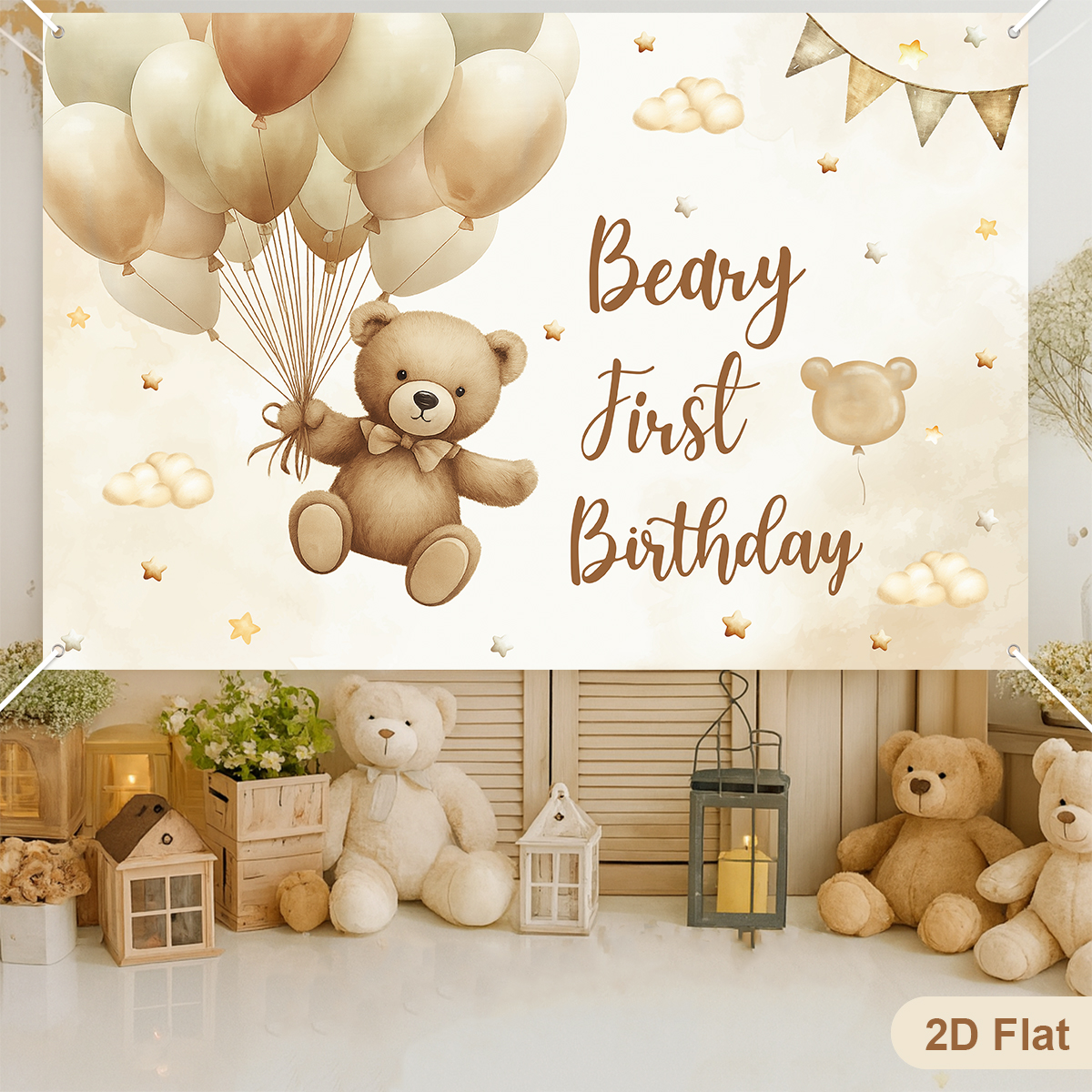  Bruine beer thema achtergrond 1e verjaardag partij decoratie kinderen gunsten kleine beer foto achtergrond banner baby shower benodigdheden