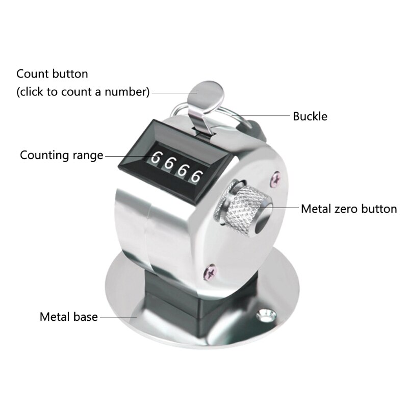 Portable 4 Digit Number Handheld Tally Counter Mini Mechanical Digital Manual Counting Hand Click Golf Clicker