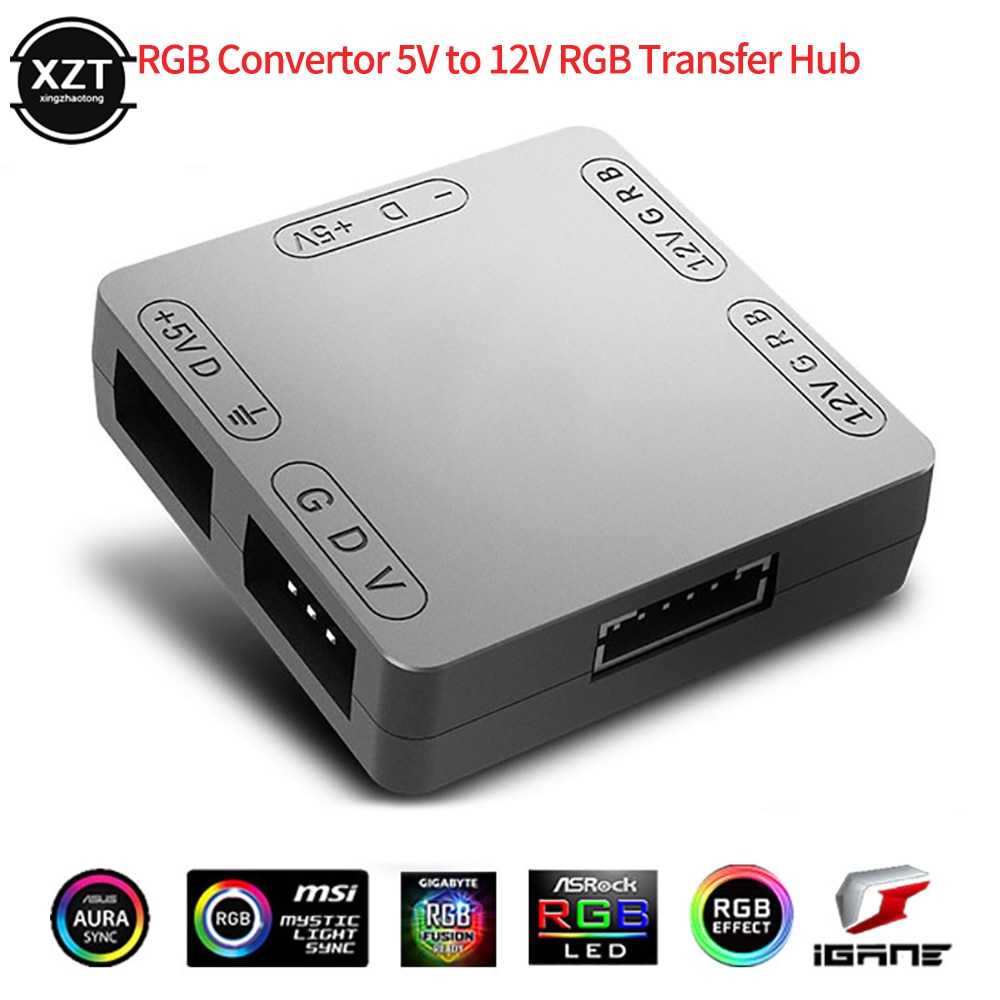 RGB Konverter 5V zu 12V RGB Transfer Hub 3Stift zu 4Stift ARGB licht Fan Adapter SATA stecker Magnet für RGB Fan ASUS Gigabyte MSI M/B