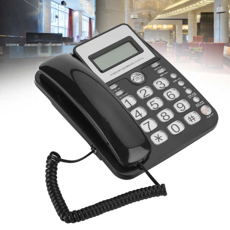 AEQ96754 Large Button Desk Phone ID Caller Single Wired Corded Telephone for Home Office Corded Telephone