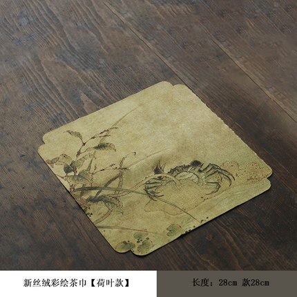 Fluwelen Theedoek Absorberende Zen Chinese Stijl Retro Thee Art Thee Doek Thee Mat Kung Fu Thee Set Theeceremonie onderdelen: D