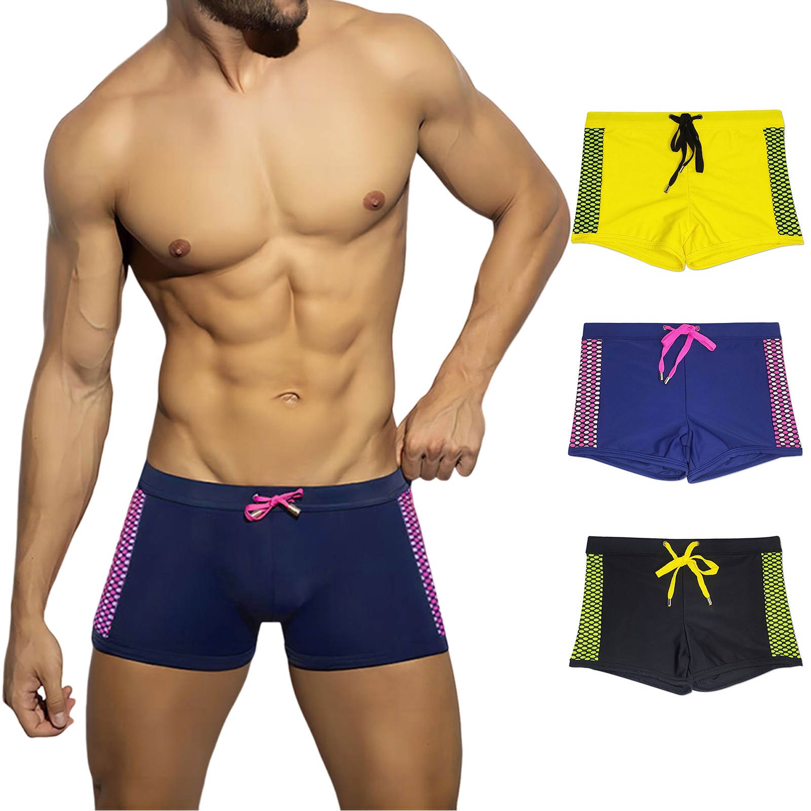 Heren boxershorts met vullingen Sexy strandshorts Sneldrogende sportzwemboxers Strandsurfshorts Mode Mannelijke zwembroek