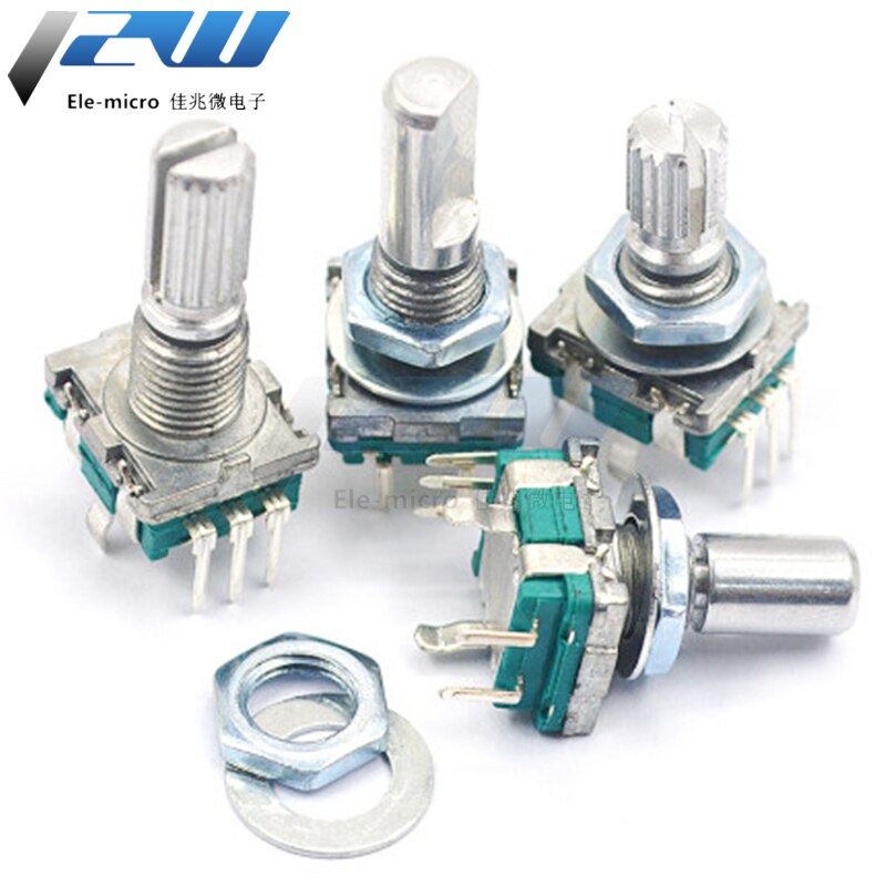 5 PCS/LOT 20 Position 360 Degree Rotary Encoder EC11 w Push Button 5Pin Handle Long 15mm/20MM With A Built In Push Button Switch