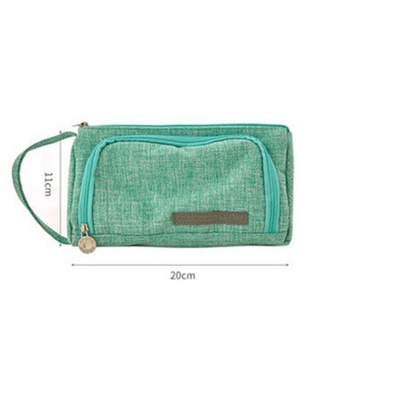 Pencil bag Cosmetic bag stationery Multifunction High capacity Storage Candy colors Cotton and Korean version Simple Storage: Mint Green