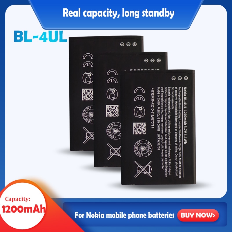 BL-4UL 3.7V 1200mAh Replacement Li-ion Polymer Battery For Nokia Mobile Phone Asha 225 Asha225 RM-1011 RM-1126 RM 1011 1126