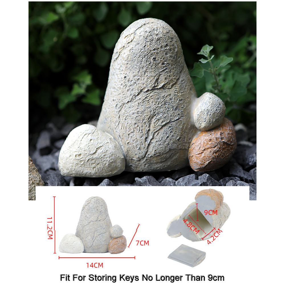Decoratie Rock Steen Vorm Verborgen Opbergvak Zicht Geheime Sleutel Kluis Doos Voor Huis Tuin Rv Reservesleutels Keyfob Safes: green