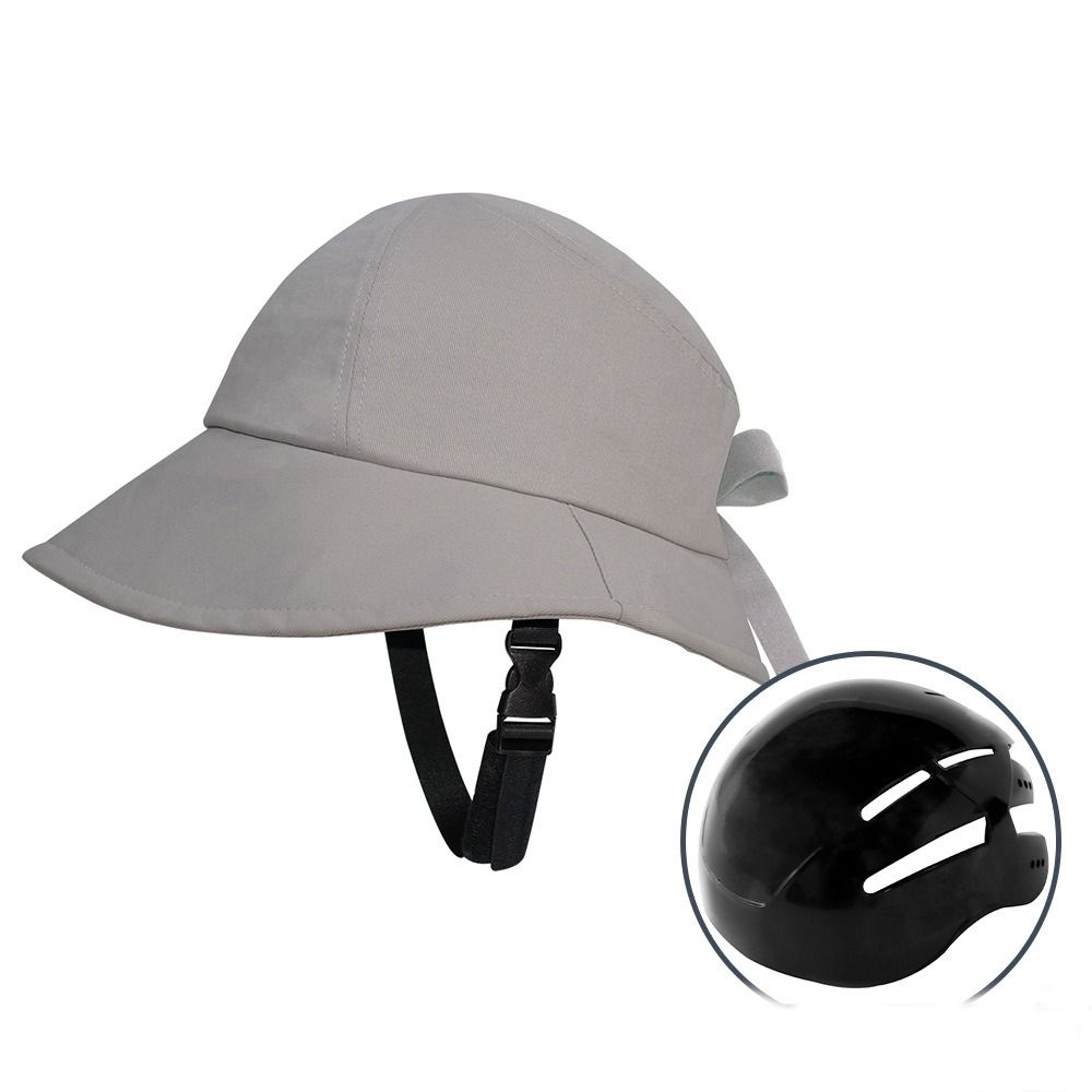 Anti-botsing fietshelm ademende effen kleur zonnehoed Brede rand Hoedvormige helm: Sky Blue
