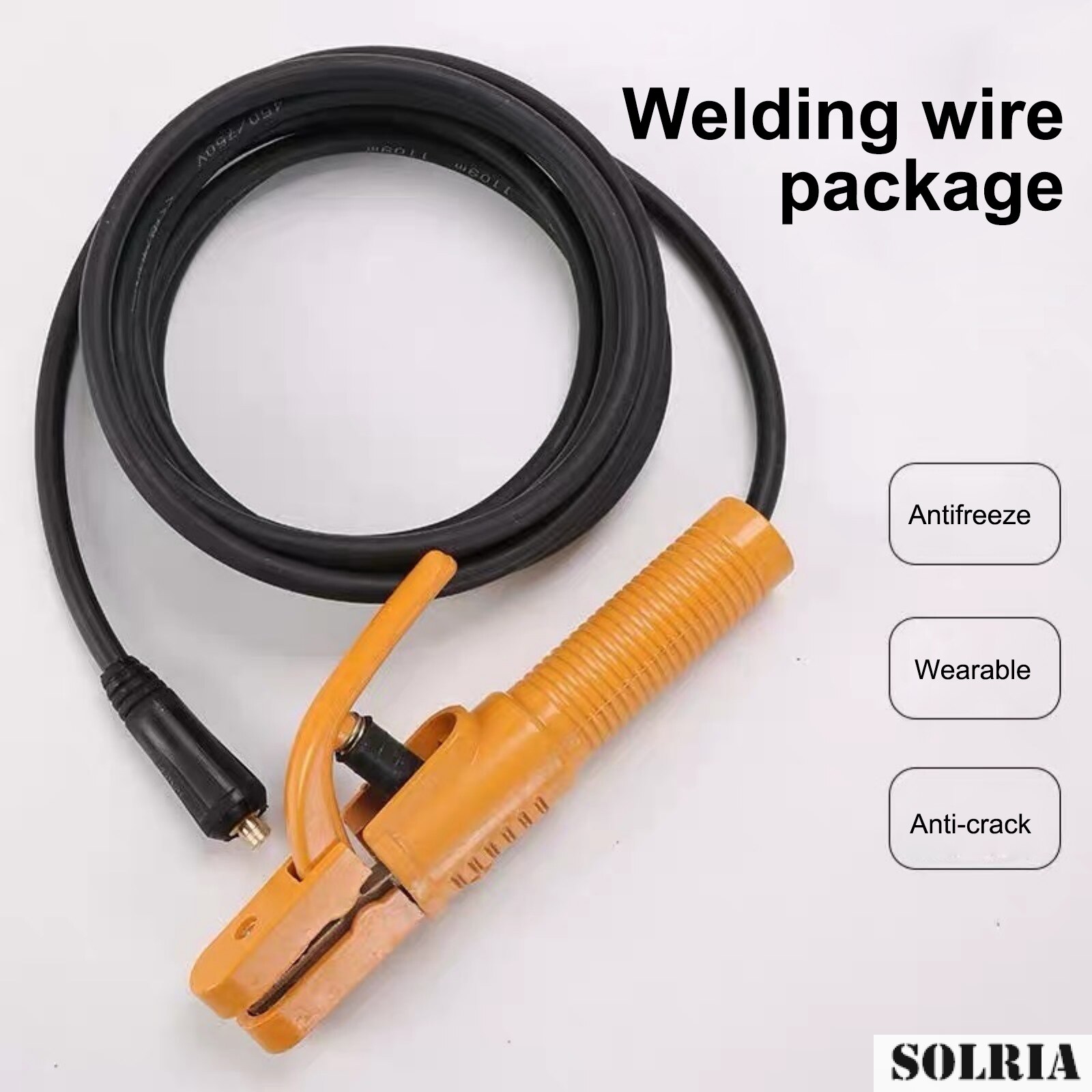 Complete Set of Copper Core Welding Machine Wire 500A Welding Handle 300 Ground Clamp 16 Square Soft Sheathed Rubber Wire Cable