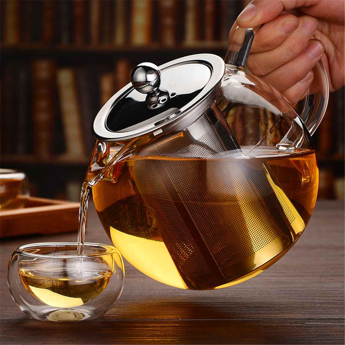 Glass-Teapot-Set-Loose-Leaf-Tea-Pot-Good-Kettles-Clear-Cup-with-Strainer-Infuser-and-Lid Glass Stainless Steel
