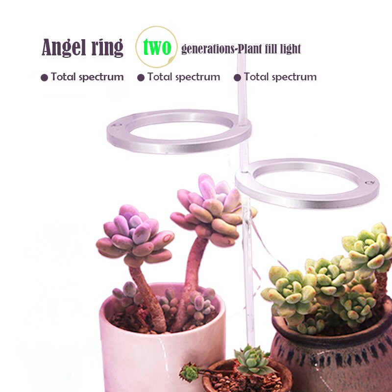 Usb engel ring phytolamp til planter led lampe fuld-spektrum sol-lignende indendørs husstand blomst vokse lys