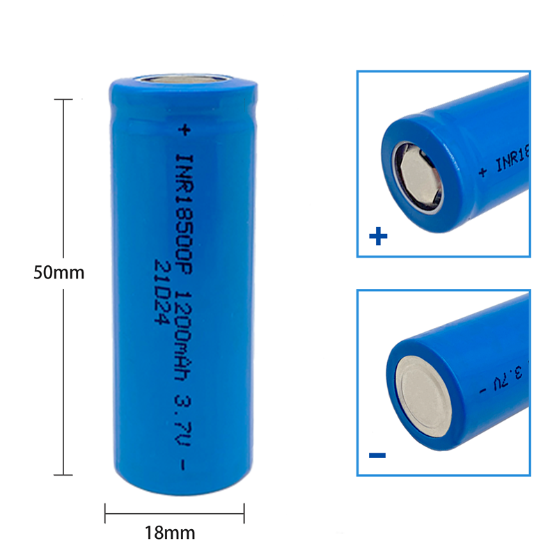 18500 battery 3.7V 1200mAh rechargeable lithium ion battery,3.7V For strong light flashlight anti-light special lithium battery