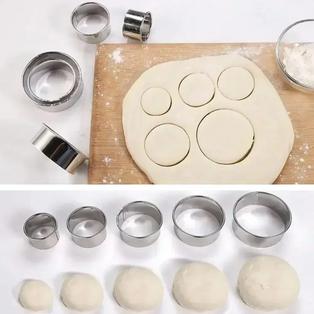 Edelstahl Runde Kuchen Ringe Keks bilden DIY Knödel Haut Schneiden Werkzeug Fondant Presse Geformt Dekorieren Küche Backen Werkzeug
