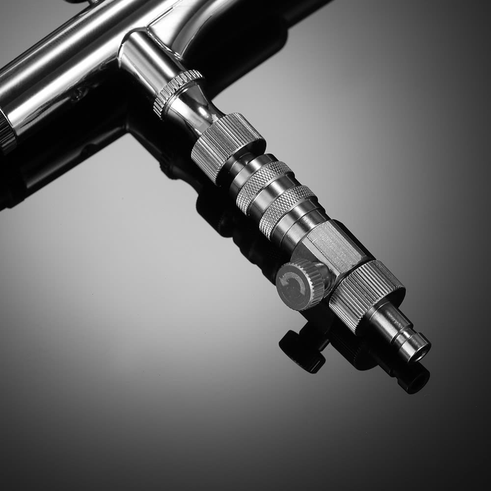 Airbrush Accessories Air Brush Quick Release Plug Coupling Disconnect Coupler W/ Adjustment Control Valve 3 Male 1/8" Adapters