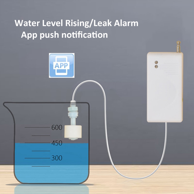 Tuya wifi lekkasjesensor vannlekkasjedetektor væskenivå sirene alarm smart life overløp flomvarsling for bad tank kjøkken