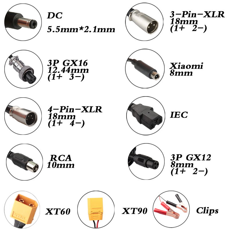 58.8V 4A Lithium Battery Charger For Kugoo G1 52V 14S Li-ion Battery Pack Charger Fast Charging With Connector GX16-DC-XLR