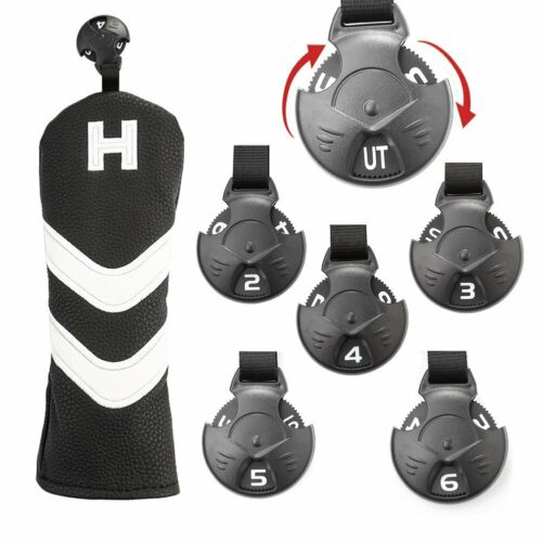 4PCS Golf Wood Club Head Covers Driver Fairway Woods Hybrid Headcovers UT Club Headcovers For TM SC OB: Black Hybrid Cover