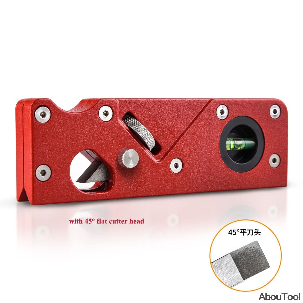 Edge Corner Planer 45 Degree Bevel Planer Chamfering Trimming Hand Planer Woodworking DIY Tool with Cutter head Woodworking Kits: red with 1 head