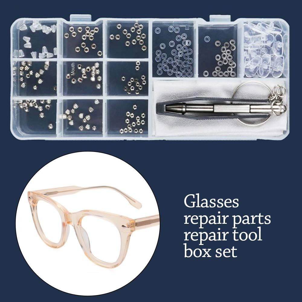 Kit d'outils de réparation de lunettes de soleil assortis, jeu de vis, écrou à vis, kit de réparation de lunettes