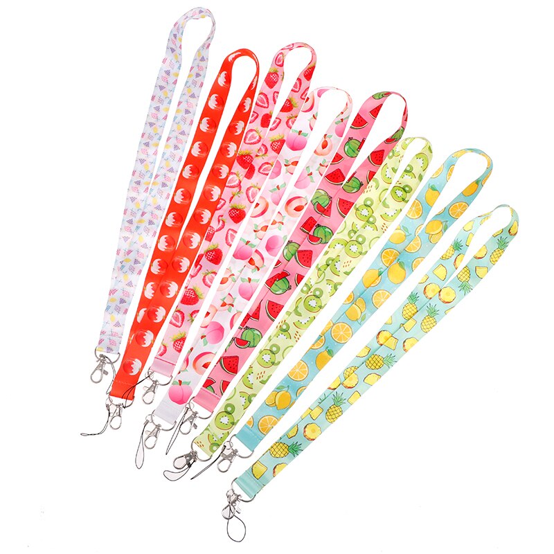 Cordón de fruta para colgar llaves, tarjeta de identificación, gimnasio, correas para teléfono móvil, insignia y sujección de USB, bricolaje, 1 ud.