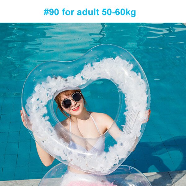 Rooxin fjäder uppblåsbar simring pool flytande simcirkel för vuxna barn flytande madrass säte pool partyleksaker: 90 vita