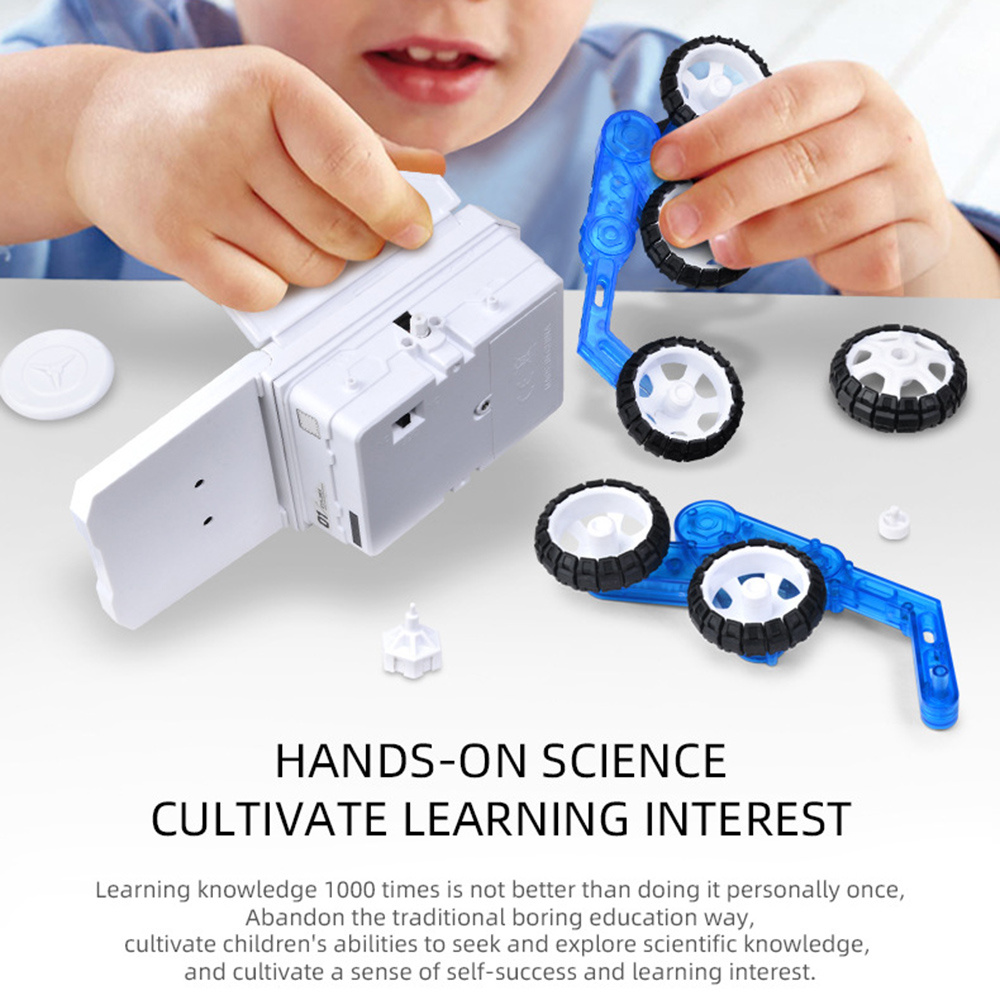 Kids diy solar planet exploration car toy educational assembled model diy building set durable large toy car  b99