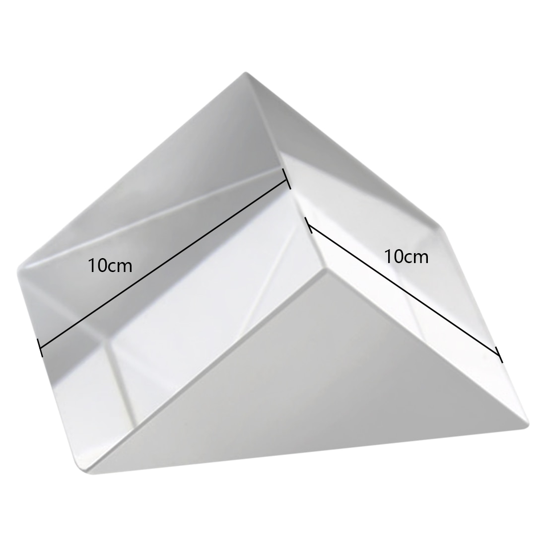 Prismas isosteles de ángulo recto, enseñanza de vidrio óptico, Triple física, espectro de luz 10*10*10mm