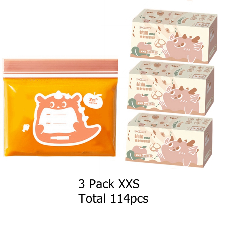 Sacs de conservation transparents pour collations et sandwich, 2 paquets, avec fermeture éclair, Mini sac de conservation des aliments moyens, congélateur, Camping, cuisine, sac de conservation des aliments frais: plum