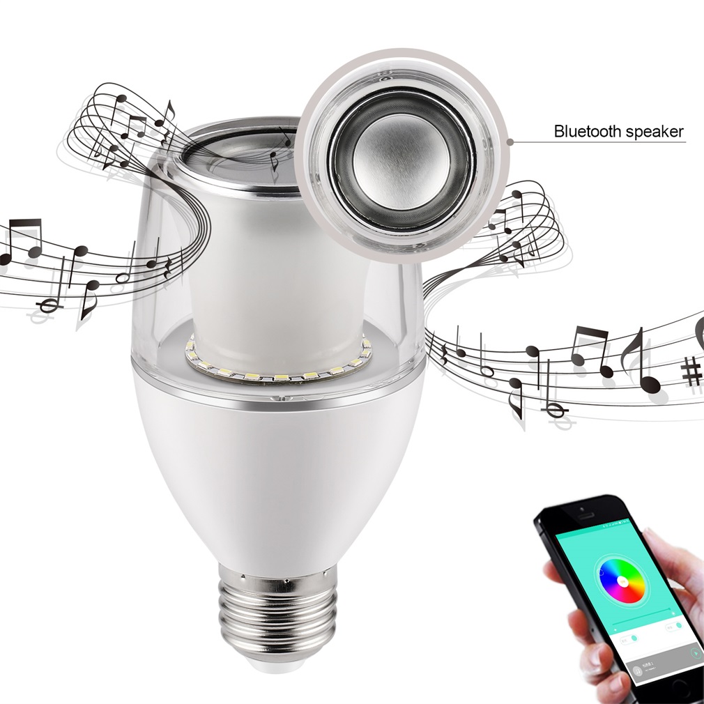 tragbar Clever Musik Glühbirne APP Automatisch Auf/aus Musik Spielen Bunte Licht funkeln 70 HZ-18 KHZ s30