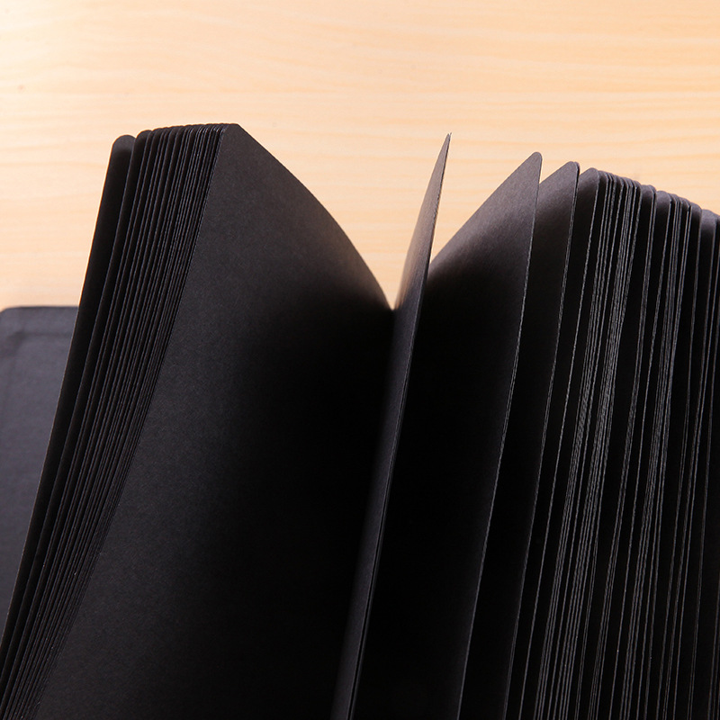 Black paper inner page notebook 96 sheets 32k 128*186mm album starry sky style