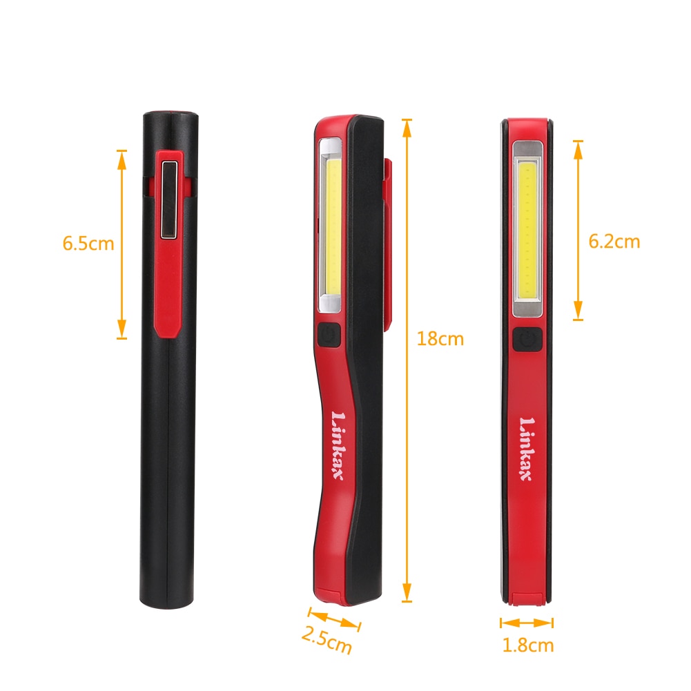 3W COB Magnetic Working Flashlight Top of the lights Flashlight Li-ion AAA Battery Torch USB Cable For Outdoor Camping Light