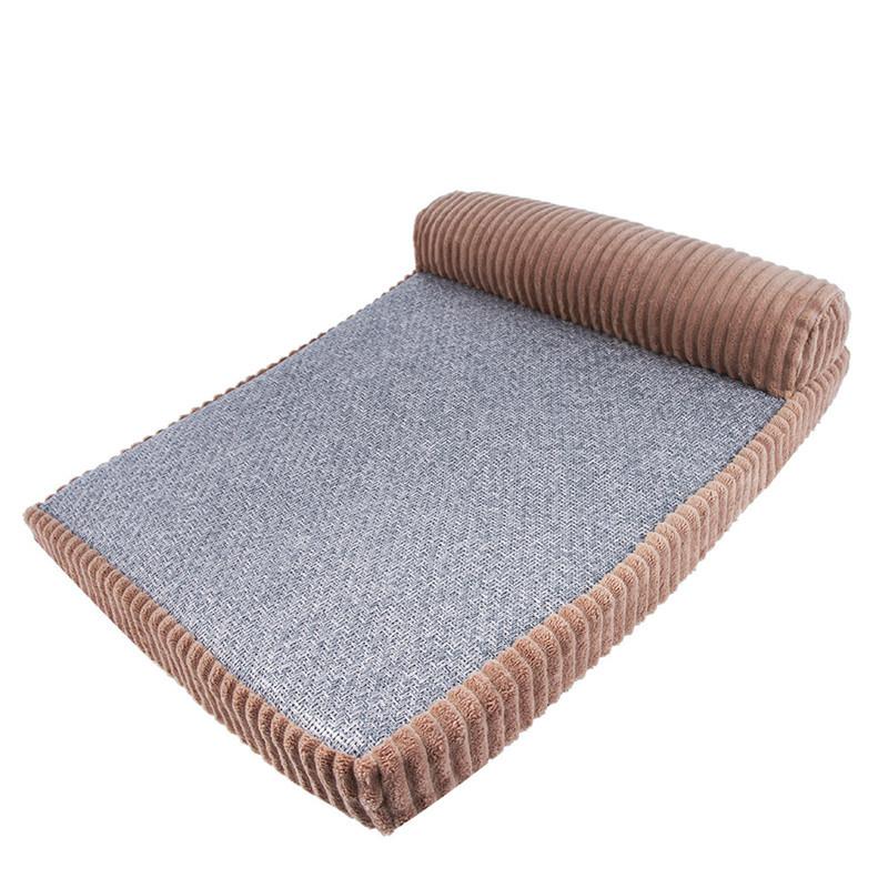 Spons Huisdier Bed Waterdicht Huisdier Producten Afneembare Lounger Sofa Wasbare Puppy Bed Zacht Kussen Cama Huis Voor Kat Plus Size: One Side -Brown / S 49x39x4cm