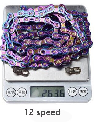 Bicycle chain Rainbow Mountain bike Road bike shifting chain 9/10/11/12 speed for M8000 M6000 M610 with missinglink: E 12speed Rainbow