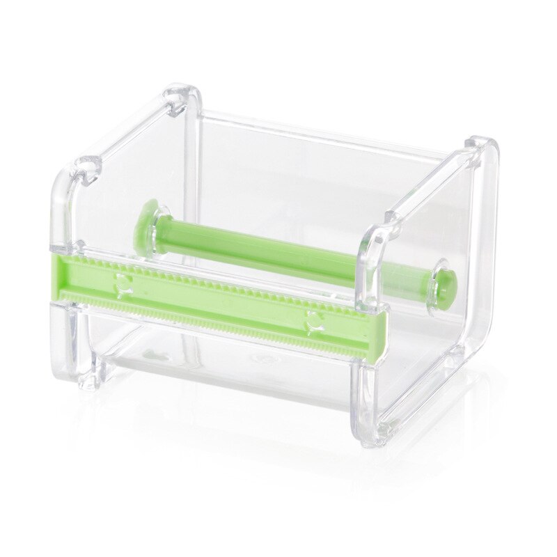 Transparent Tape Dispenser Washi Tape Cutter Desktop Storage Organizer Holder Dispenser Student School Office Stationery: 1Pcs green